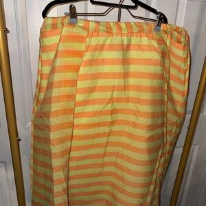Yellow and Orange Striped Midi Skirt